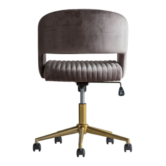 Marry Swivel Velvet Home And Office Chair In Grey_7