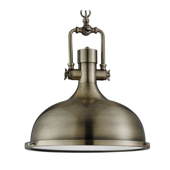 Mars Industrial Antique Brass Pendant Light With Frosted Diffuse_2