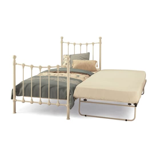 Marseille Metal Single Bed With Guest Bed In Ivory Gloss_3