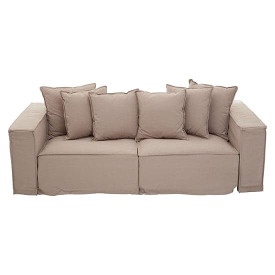 Marseilles Upholstered Fabric 3 Seater Sofa In Grey_2