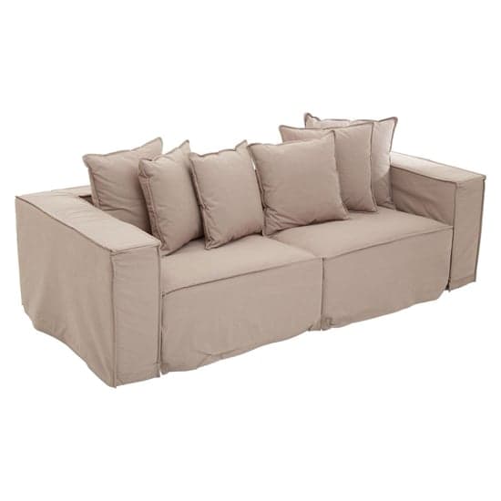 Marseilles Upholstered Fabric 3 Seater Sofa In Grey_1