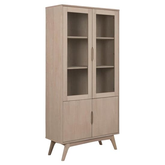 Marta Wooden Display Cabinet With 4 Doors In Oak White_2