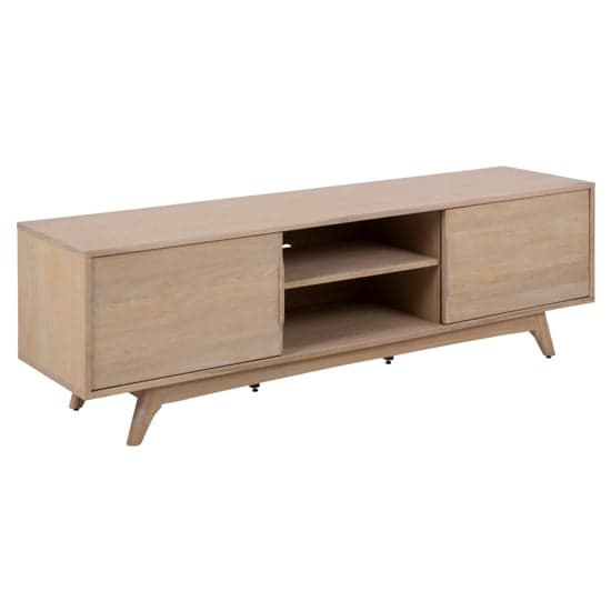 Marta Wooden TV Stand With 2 Sliding Doors In Oak White_2