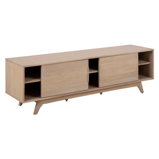 Marta Wooden TV Stand With 2 Sliding Doors In Oak White_3
