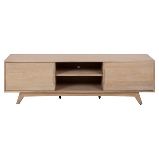 Marta Wooden TV Stand With 2 Sliding Doors In Oak White_4