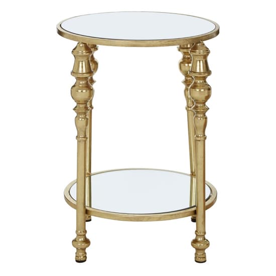Martico 2 Tier Mirrored Glass Top Side Table With Gold Frame_2