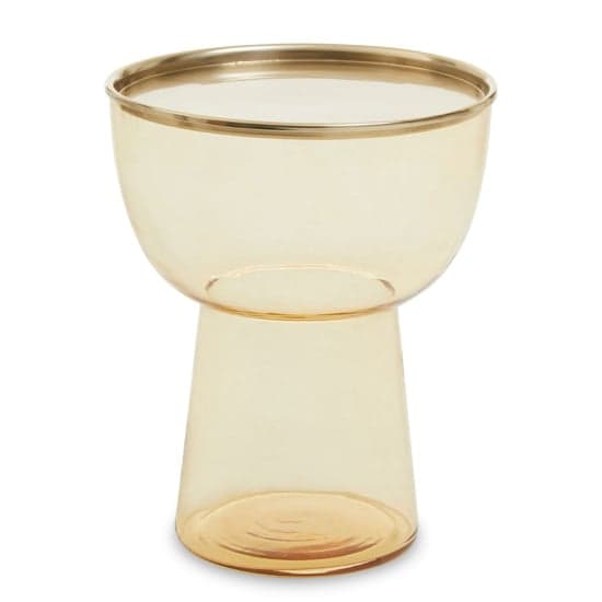 Martina Round Glass Side Table In Gold_1