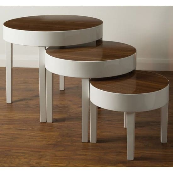 Martos High Gloss Nest of 3 Tables In Oak And White_1
