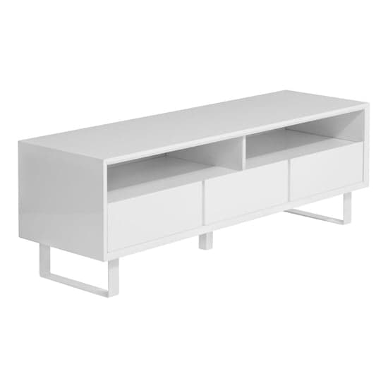 Martos High Gloss TV Stand With 3 Drawers In White_2