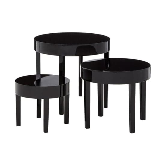 Martos High Gloss Nest of 3 Tables In Black_1