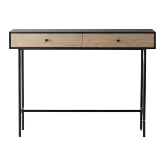 Marvale Wooden Console Table With 1 Drawer In Black And Natural_3