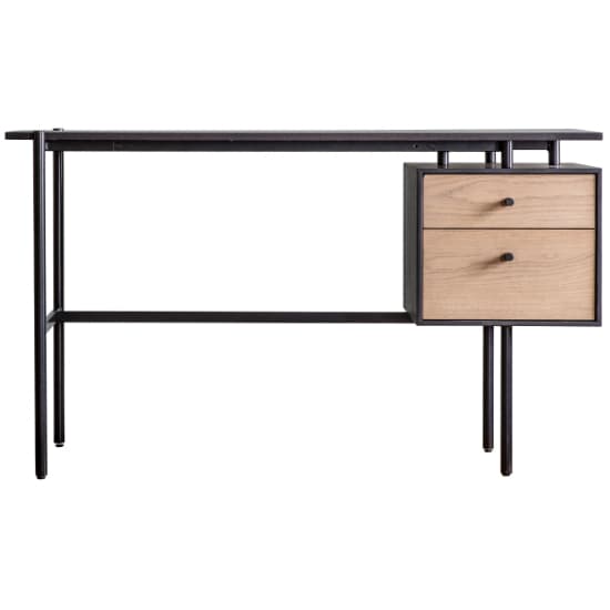 Marvale Wooden Laptop Desk With 2 Drawers In Black And Natural_4