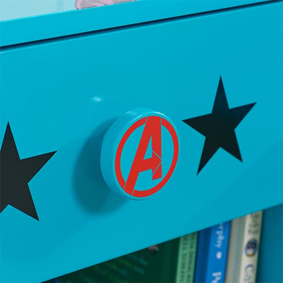 Marvel Avengers Wooden Childrens Bedside Table In Blue_7