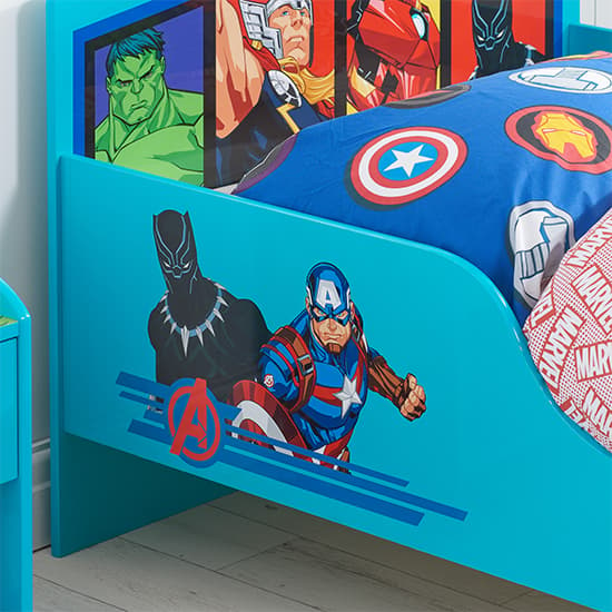 Marvel Avengers Wooden Childrens Single Bed In Blue_4