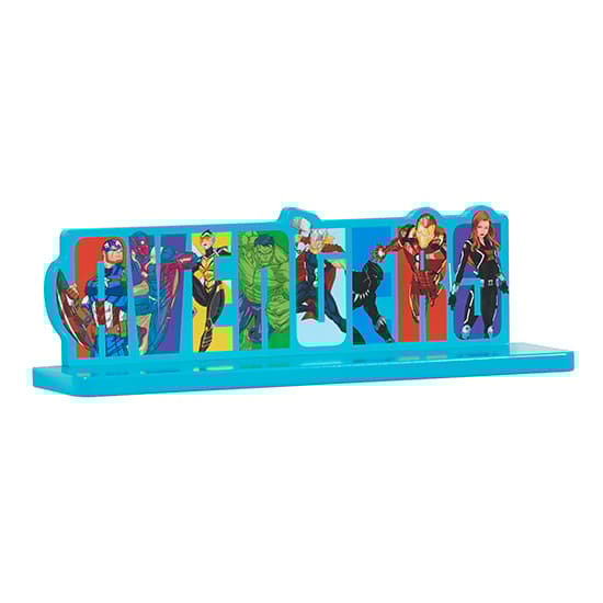 Marvel Avengers Wooden Childrens Wall Shelf In Blue Furniture in Fashion