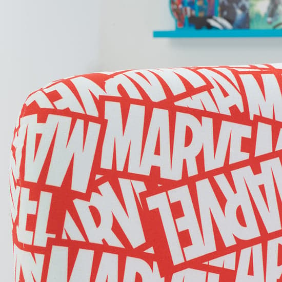 Marvel Fold Out Childrens Fabric Bed Chair In Red_6