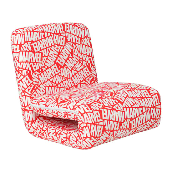 Marvel Fold Out Childrens Fabric Bed Chair In Red_7