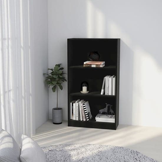 Masato 3-Tier Wooden Bookshelf In Black_1