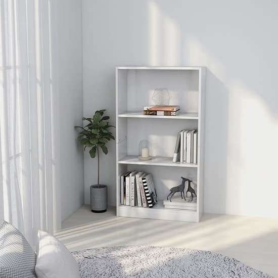 Masato 3-Tier Wooden Bookshelf In White_1