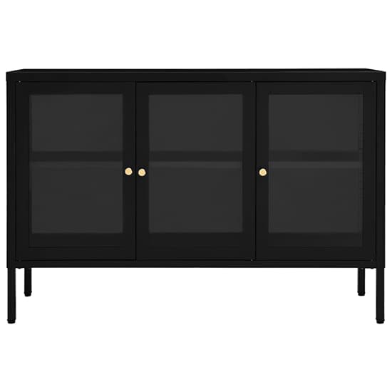 Masika Steel Display Cabinet With 3 Doors In Black_3