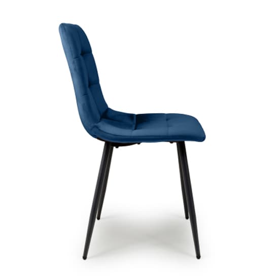 Massa Blue Brushed Velvet Dining Chairs In Pair_4