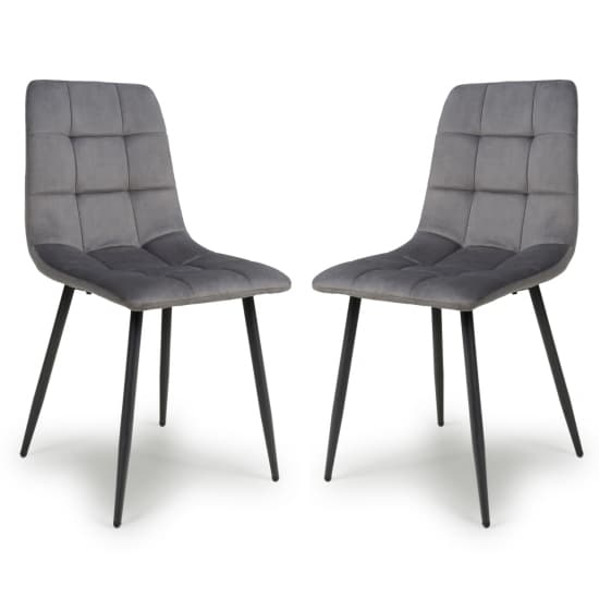 Massa Grey Brushed Velvet Dining Chairs In Pair_1