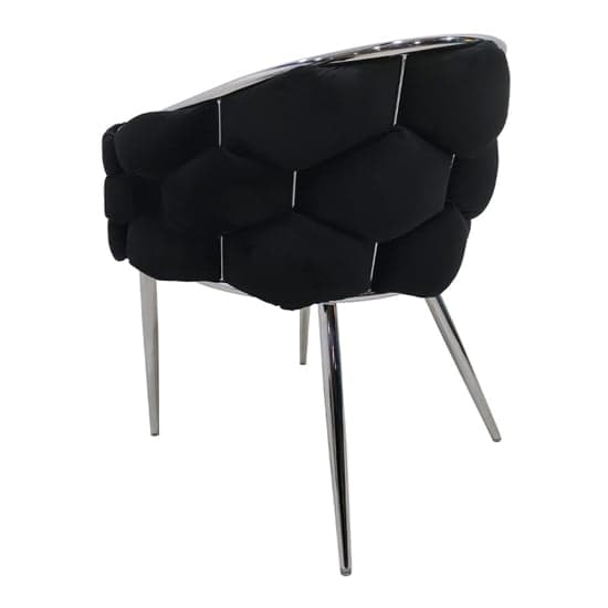 Massa Velvet Dining Chair In Black With Chrome Legs_2