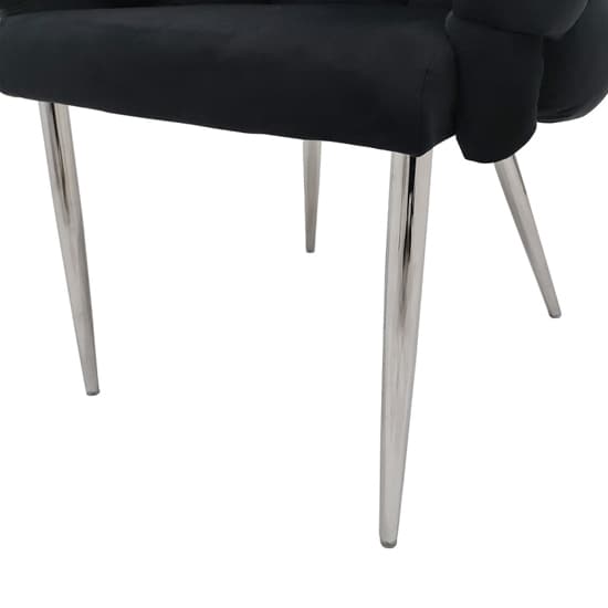 Massa Velvet Dining Chair In Black With Chrome Legs_3