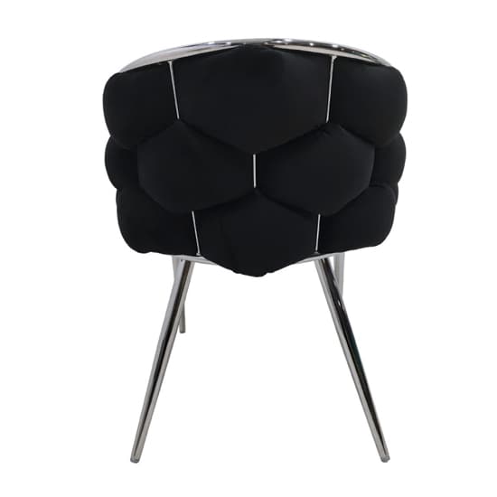 Massa Velvet Dining Chair In Black With Chrome Legs_4
