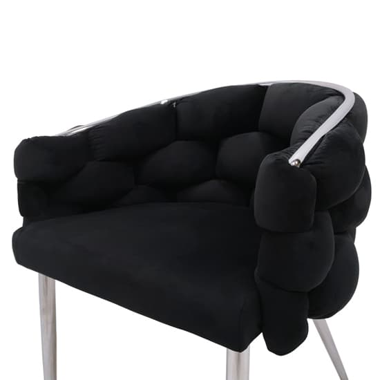 Massa Velvet Dining Chair In Black With Chrome Legs_5