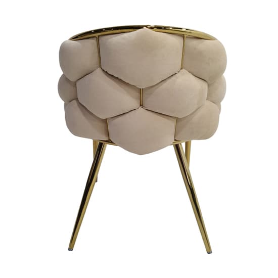 Massa Velvet Dining Chair In Cream With Gold Legs_5