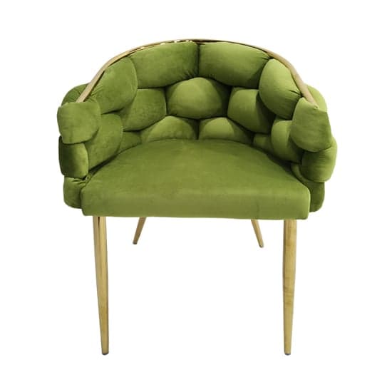 Massa Velvet Dining Chair In Green With Gold Legs_2