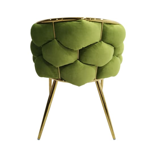 Massa Velvet Dining Chair In Green With Gold Legs_4