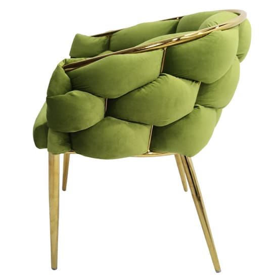 Massa Velvet Dining Chair In Green With Gold Legs_6