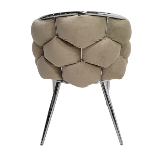 Massa Velvet Dining Chair In Taupe With Chrome Legs_5