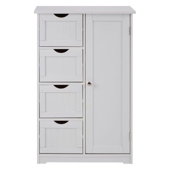 Matar Wooden Storage Cabinet With 1 Door And 4 Drawers In White_2