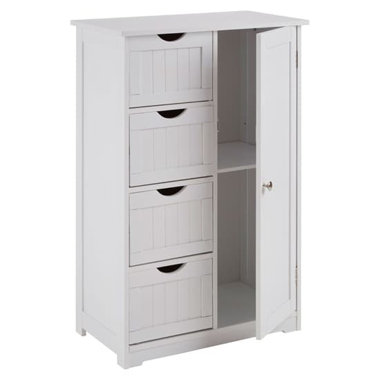 Matar Wooden Storage Cabinet With 1 Door And 4 Drawers In White_4