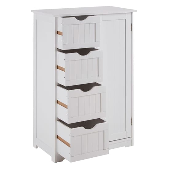 Matar Wooden Storage Cabinet With 1 Door And 4 Drawers In White_5