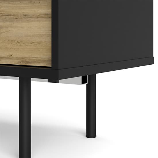 Matcher Wooden TV Stand With 1 Door 1 Drawer In Black And Oak_6