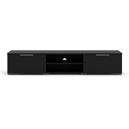 Matcher Wooden TV Stand With 2 Drawer 2 Shelves In Black Furniture in
