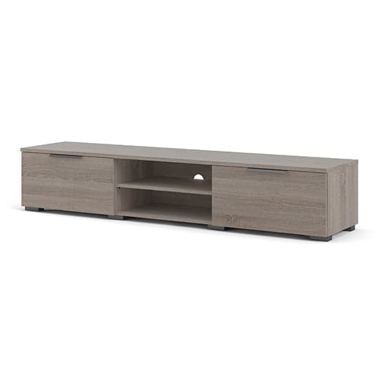 Matcher Wooden TV Stand With 2 Drawer 2 Shelves In Truffle Oak_2