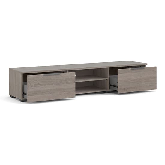 Matcher Wooden TV Stand With 2 Drawer 2 Shelves In Truffle Oak_3