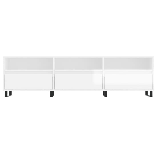 Mateo High Gloss TV Stand With 3 Flap Doors In White_3