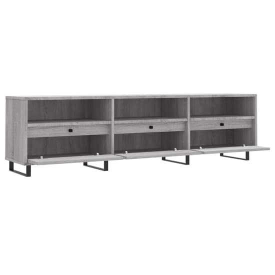 Mateo Wooden TV Stand With 3 Flap Doors In Grey Sonoma Oak_4