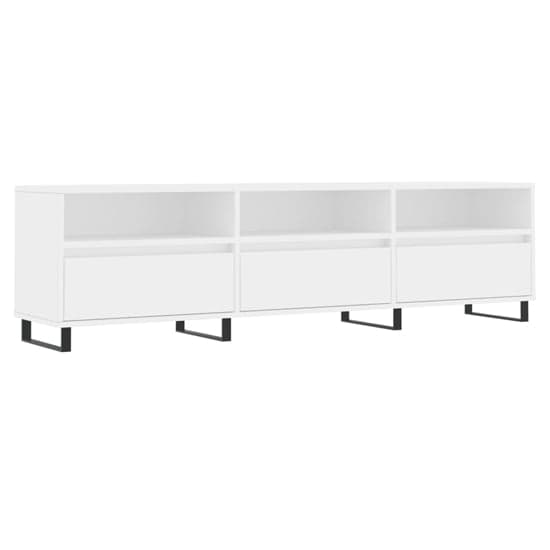 Mateo Wooden TV Stand With 3 Flap Doors In White_2