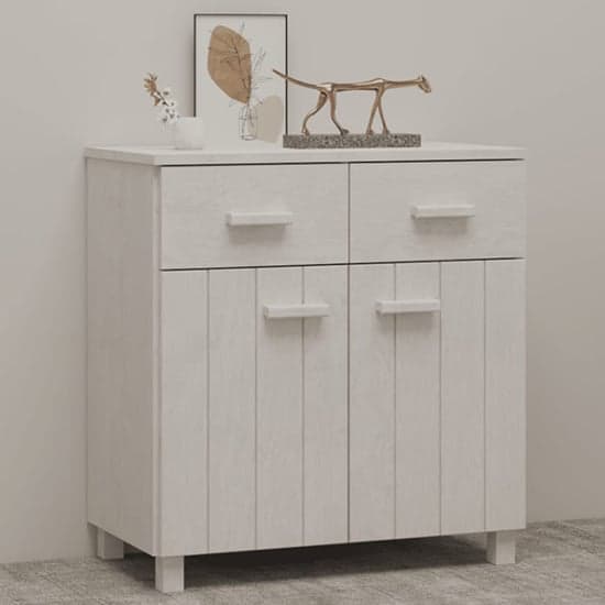 Matia Pinewood Sideboard With 2 Doors 2 Drawers In White_1