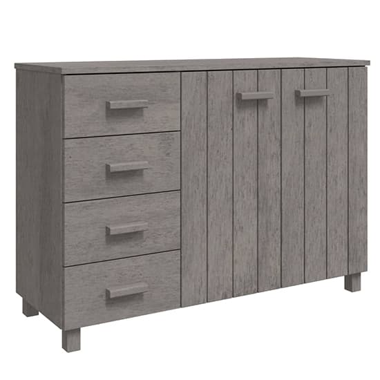 Matia Pinewood Sideboard With 2 Doors 4 Drawers In Light Grey_3