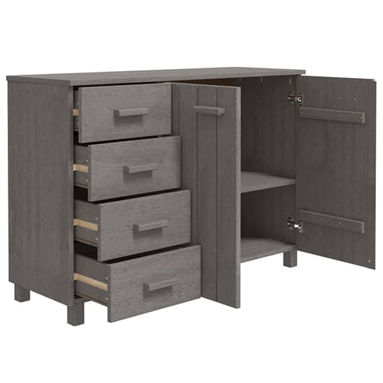 Matia Pinewood Sideboard With 2 Doors 4 Drawers In Light Grey_4
