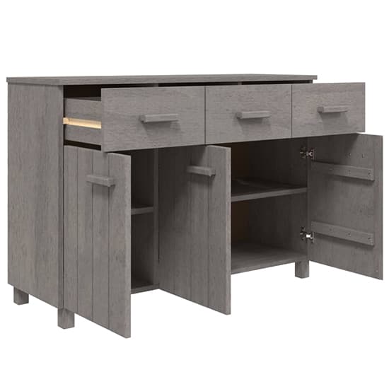 Matia Pinewood Sideboard With 3 Doors 3 Drawers In Light Grey_4