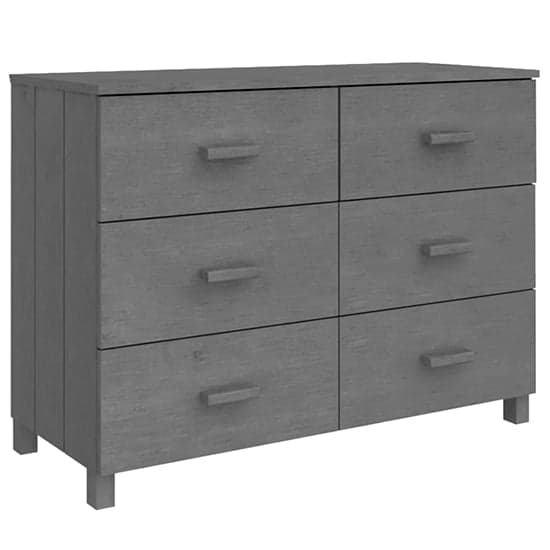 Matia Solid Pinewood Chest Of 6 Drawers In Dark Grey_3